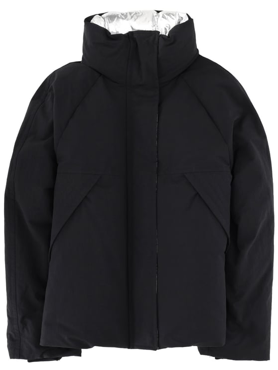 Herno Crinkle Metallic Silver Lining Jacket