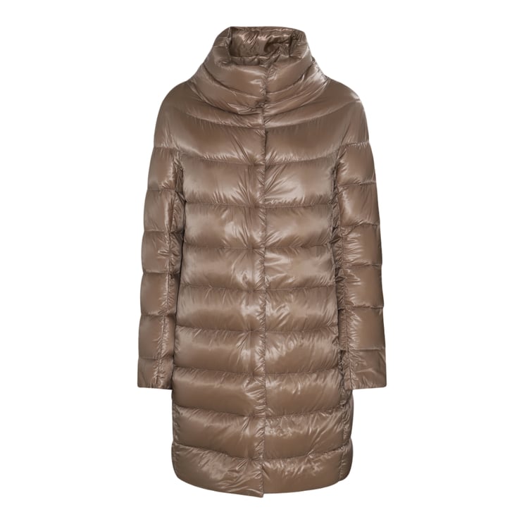 Herno Knee-Length Quilted Puffer Coat with Structured Collar