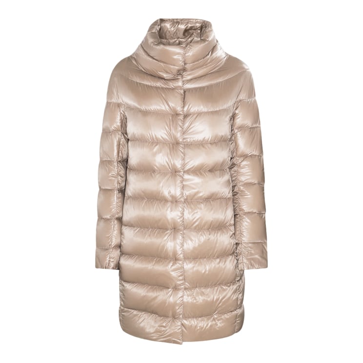 Herno Quilted Mid-Thigh Down Coat With Structured Collar