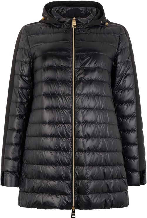 Herno Black padded jacket with high collar