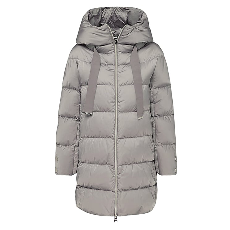 Herno Padded Grey Down Coat with Structured Hood