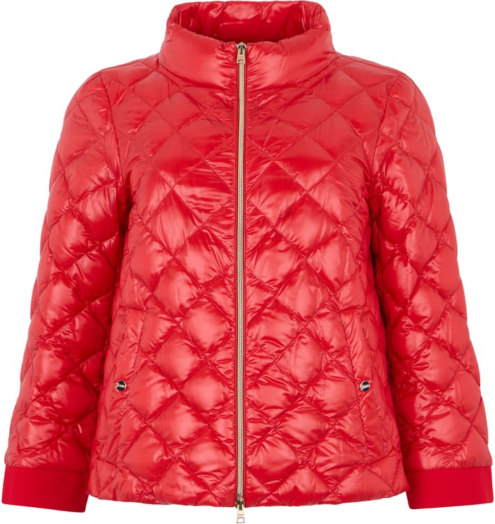 Herno Red padded jacket with high collar