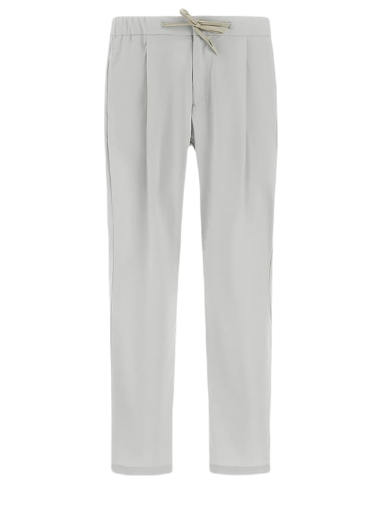 Herno Classic Cut Grey Stretch Nylon Trousers With Elastic Waistband