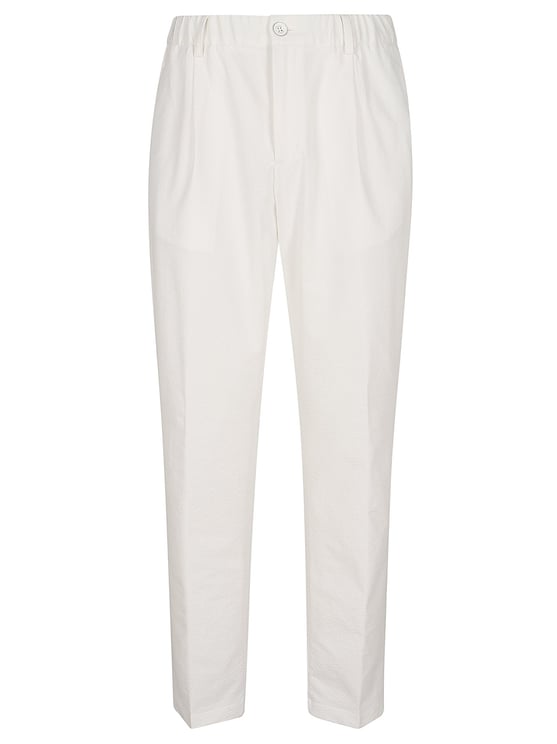 Herno Technical Seersucker Chino Trousers With Relaxed Fit