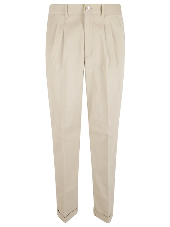 Herno Velvety Cotton Trousers With Flap Pockets