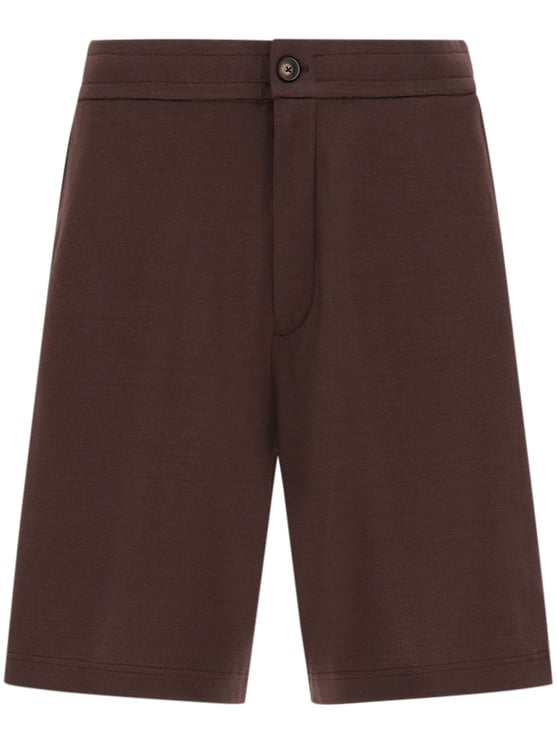 Herno Tailored Brown Shorts with Button Closure