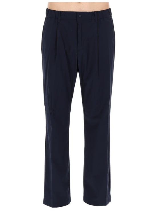 Herno Tailored Blue Wool-Blend Trousers with Structured Silhouette