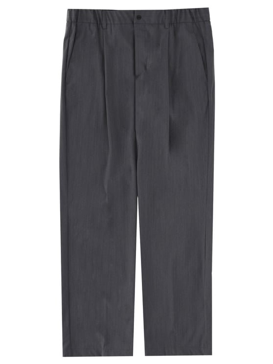 Herno Neutral Tailored Straight-Leg Wool-Blend Pants