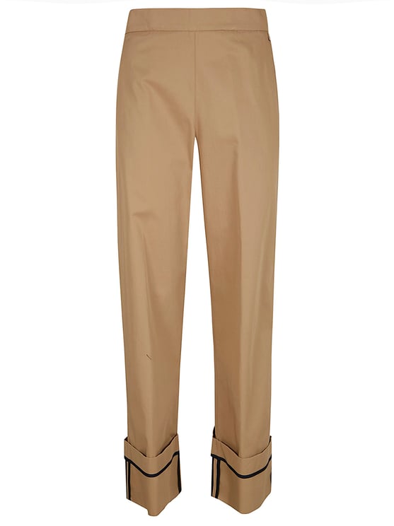 Herno Relaxed Fit Brown Trousers with Concealed Zip