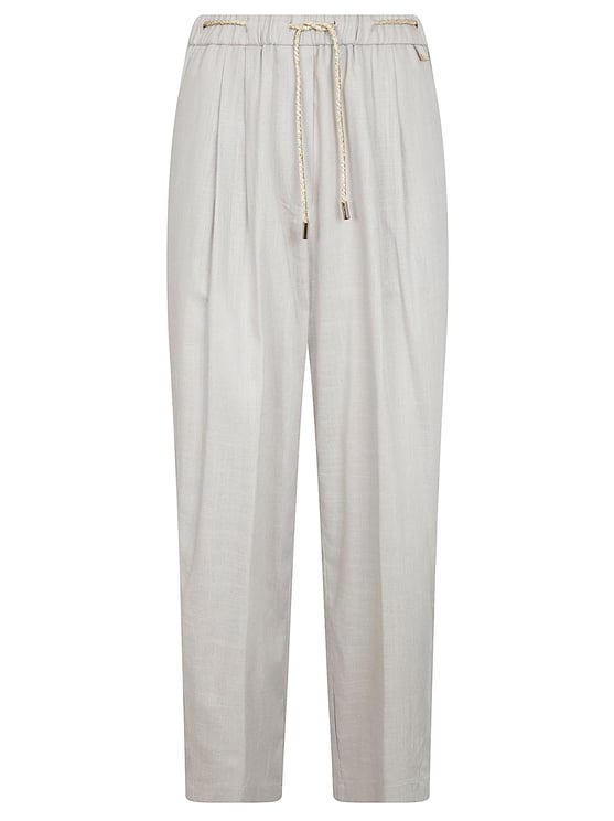 Herno Relaxed Fit Trousers with Tapered Leg and Drawstring Waistband