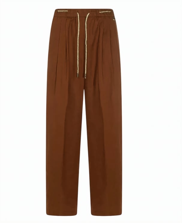 Herno Straight Leg Trousers With Elastic Waistband And Subtle Pleats