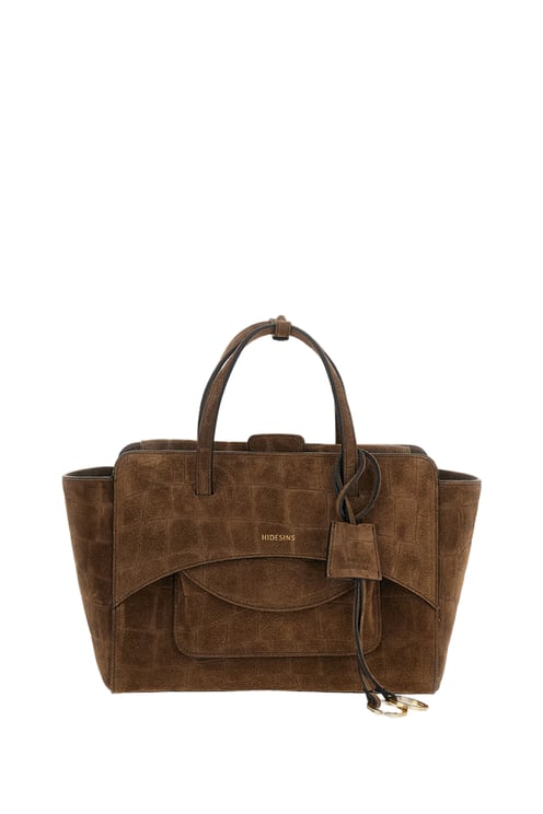 Hidesins Croc-Effect Suede Shoulder Bag