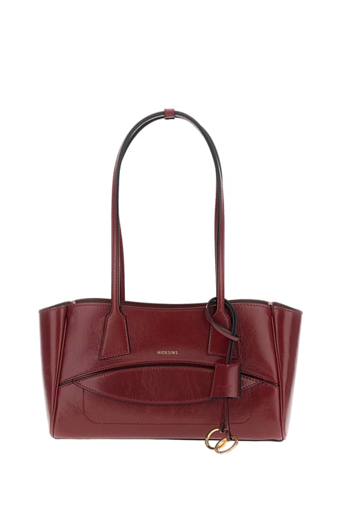 Hidesins Red Shopper S Brushed Leather Shoulder Bag