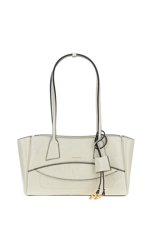 Hidesins White Shopper S Glossy Leather Shoulder Bag
