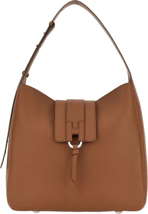 HOGAN Brown H01X Hobo Verticale Leather Hobo Bag