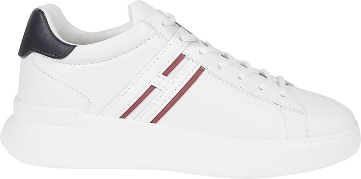 HOGAN Low-Top Sneakers with Burgundy Side Stripes