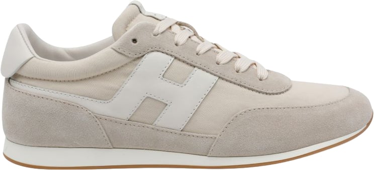 HOGAN Beige Silk And Nylon Sneakers