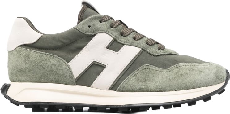 HOGAN Muted Green Sneakers With Silk