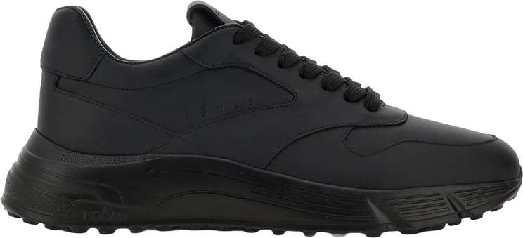 HOGAN Hyperlight + Timbr Black Calfskin Lace-Up Sneakers