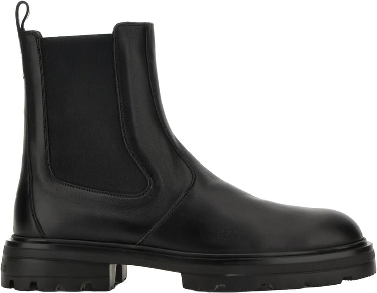 HOGAN Contemporary Black Calfskin Ankle Boots