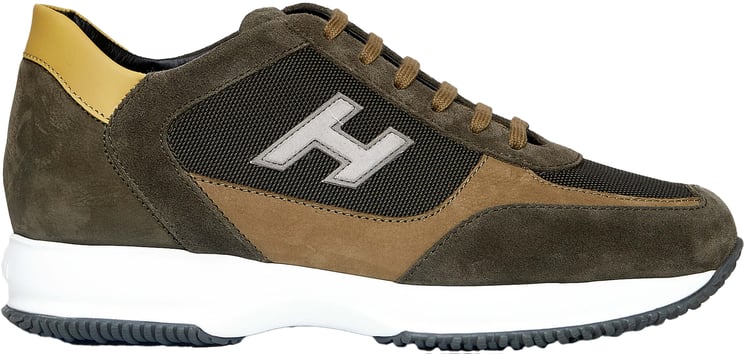 HOGAN Sneaker Interactive in suede e tessuto verde