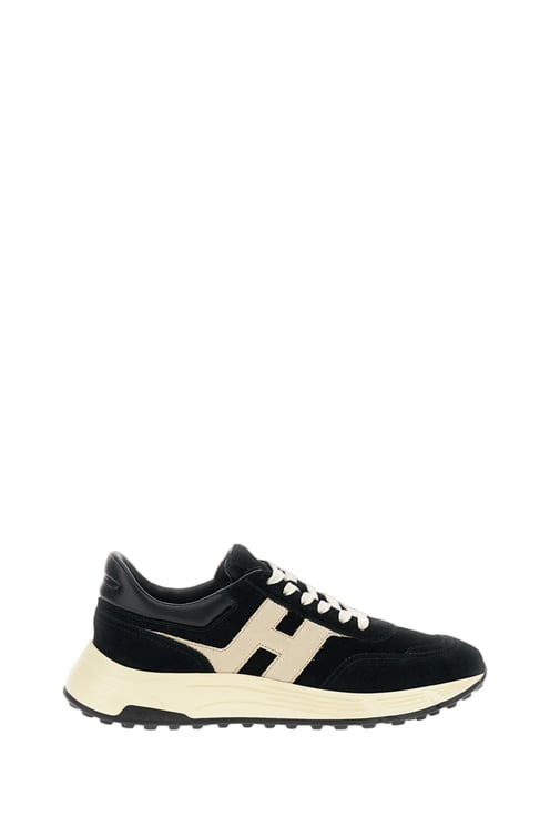 HOGAN Black Nubuck Leather Hyperlight Sneakers
