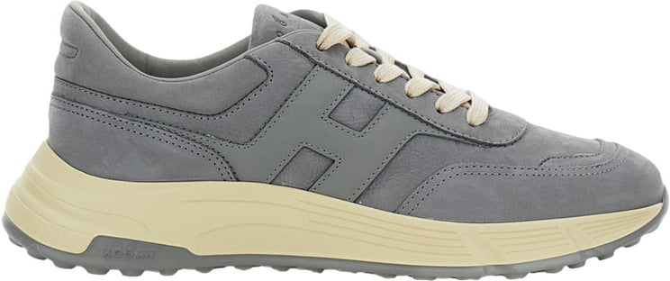 HOGAN Suede Sneakers with Nappa Leather Inserts and Nubuck H Logo