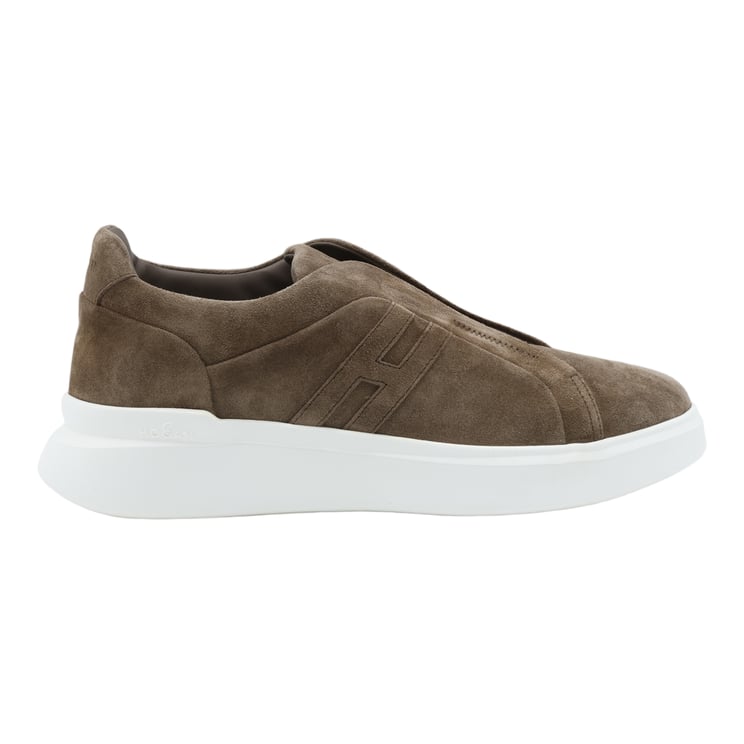 HOGAN Minimalist Suede Slip-On Sneakers with Embossed Detail