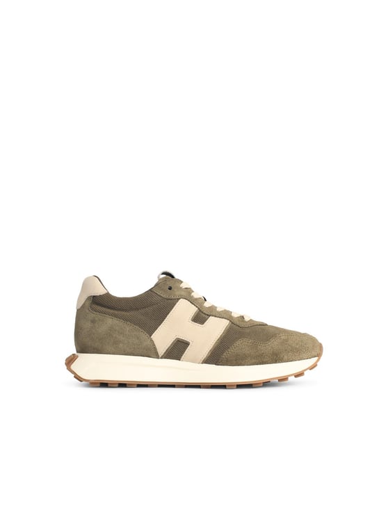 HOGAN 'H601' Green Suede Sneakers