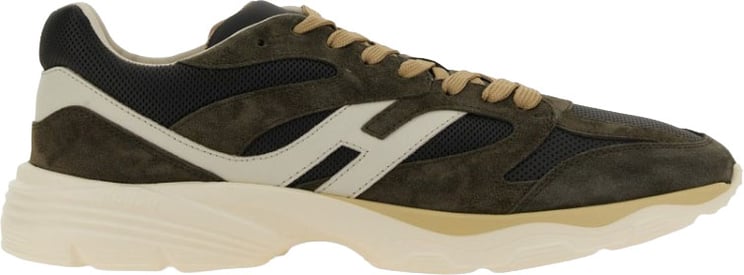 HOGAN Calfskin And Suede Sneakers With Prominent Logo