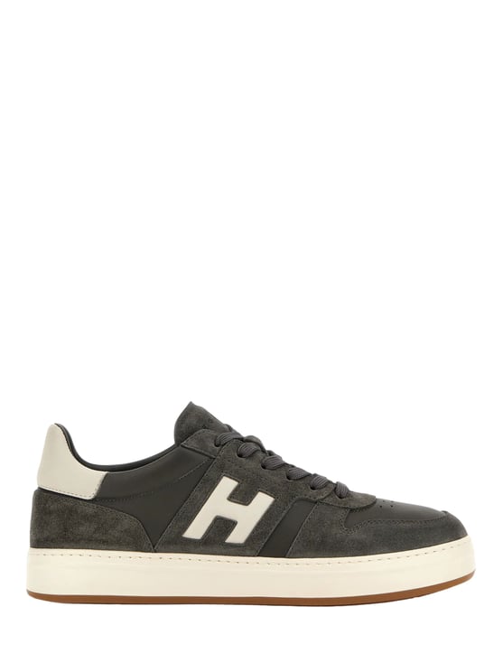 HOGAN Dark Grey Suede Overlay Sneakers