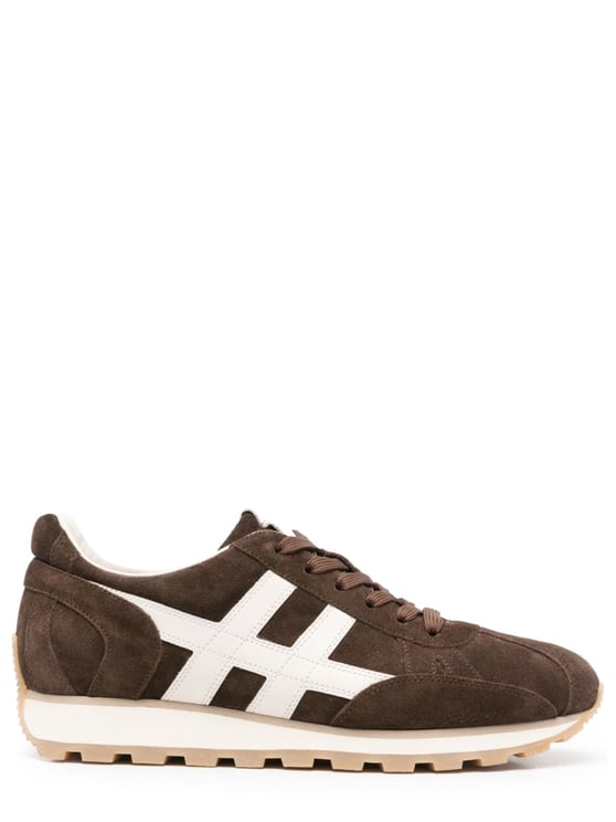 HOGAN Brown Suede Calfskin Sneakers