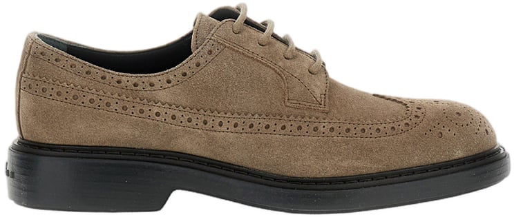 HOGAN Derby Lace-Up Shoes with Broguing and Wingtip Detailing