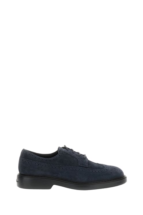 HOGAN Blue Hogan H704 Derby Bucature Shoes