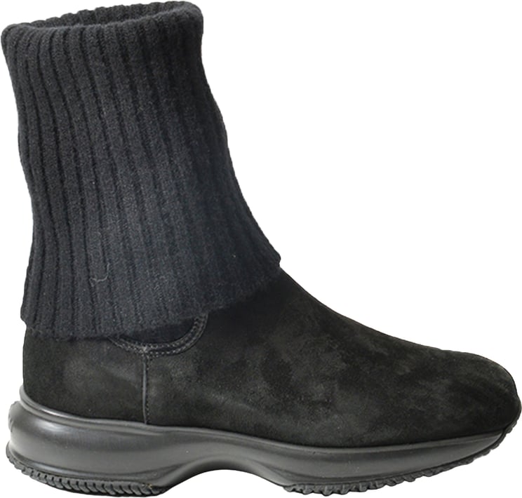 HOGAN Stivale in pelle scamosciata e maglia