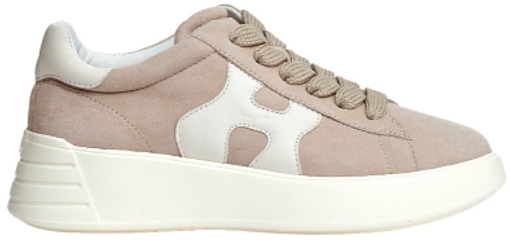 HOGAN Sneakers Rebel In Camoscio Beige H Bianca