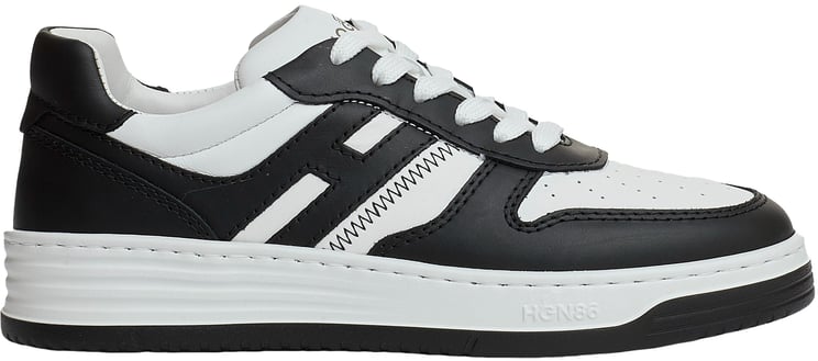 HOGAN Basket Pelle Bianco Nero