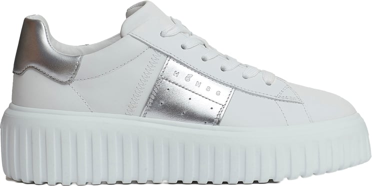 HOGAN H Stripes Pelle Bianco Argento