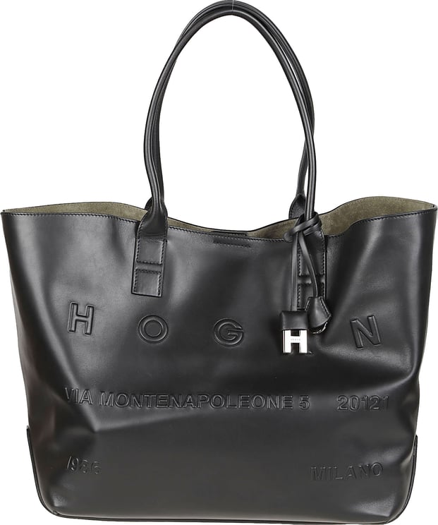HOGAN Address Medium Shopping Bag Black