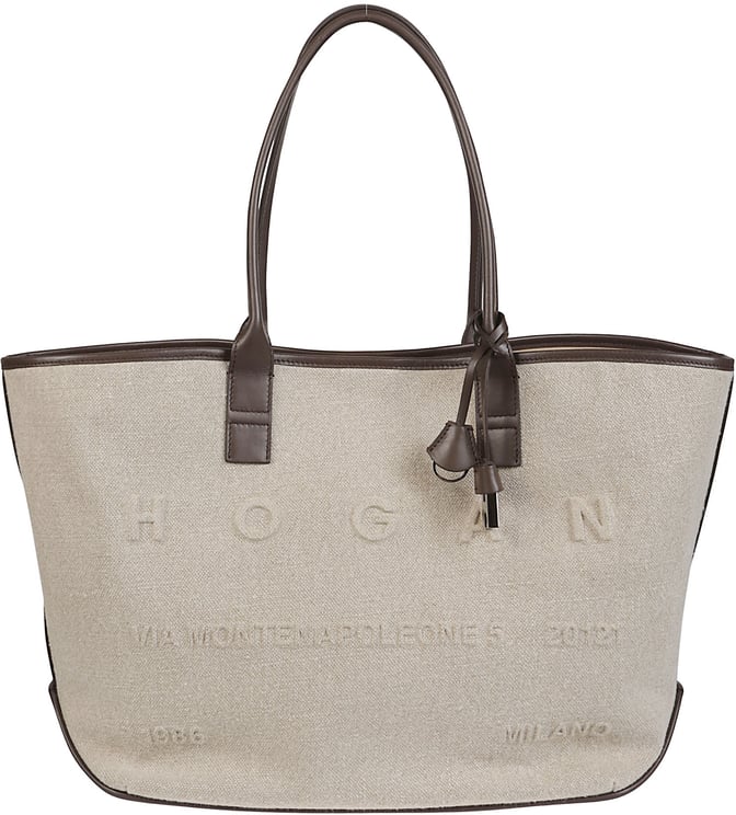 HOGAN Medium Address Shopping Bag Brown
