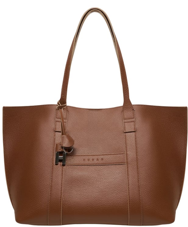 HOGAN Leather shopper 'Script'