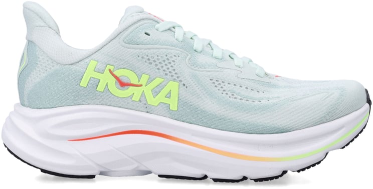 Hoka Clifton 10 Sea Glass Neon Flame