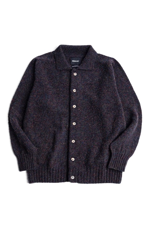 Howlin Shetland Wool Shirt-Collar Cardigan