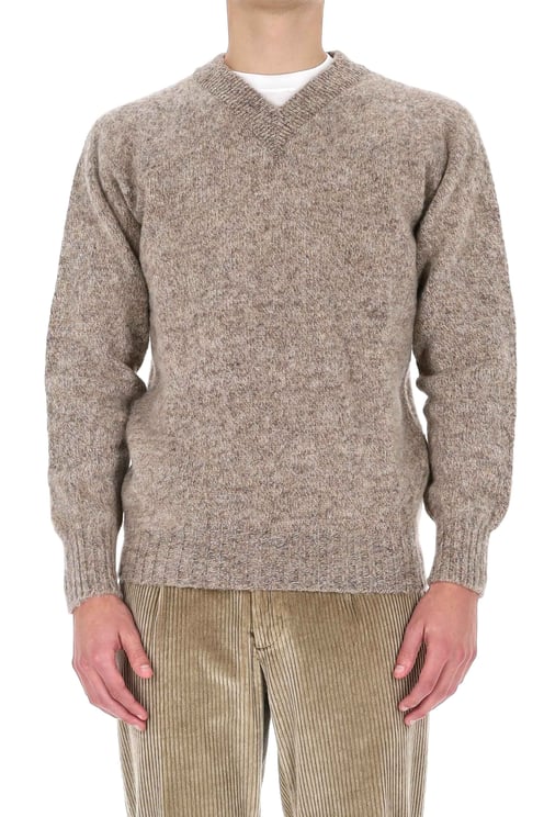 Howlin Shetland Boxy Fit Wool V-Neck Sweater