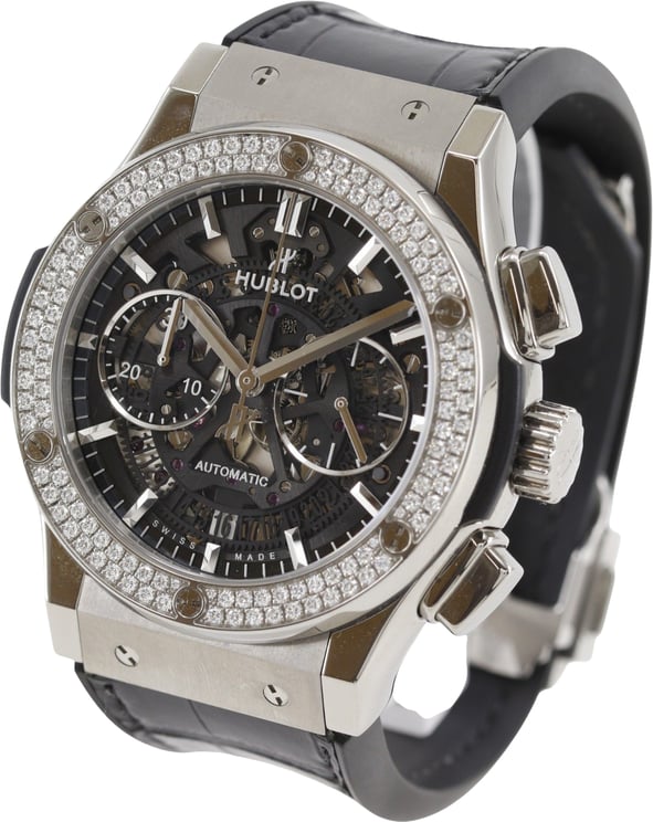 Hublot Hublot Classic Fusion Automatic Stainless Steel and Alligator with Rubber with diamond Bezel 42