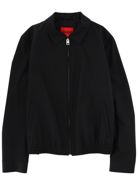 Hugo Black Red Lining Minimalist Zip Jacket