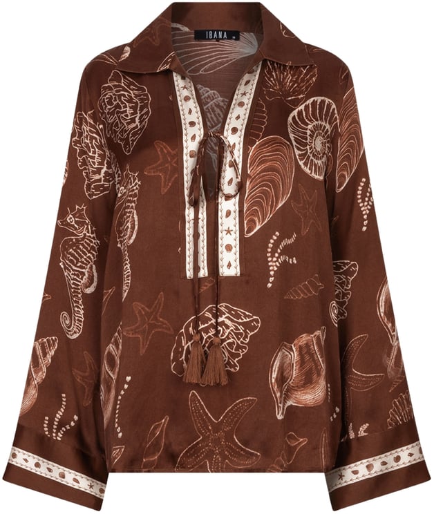 Ibana Ibana Tarya Shell Blouses Donkerbruin 302620181