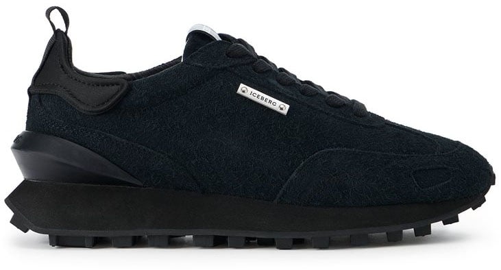Iceberg Black runner-inspired sneakers in leather and technical fabric by Iceberg