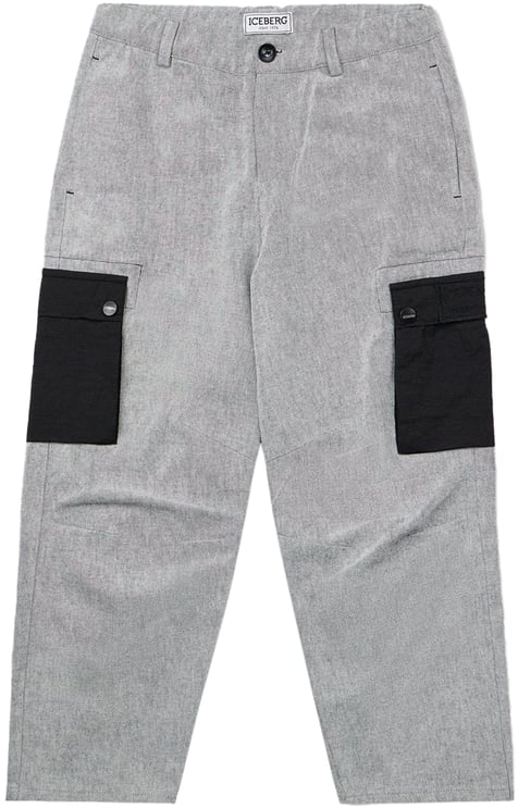 Iceberg KIDS - Gray cargo pants with contrasting details