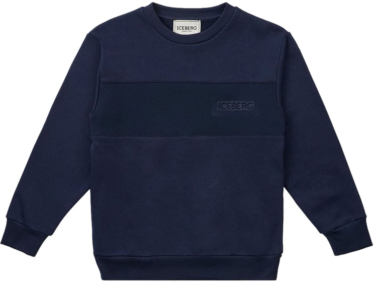 Iceberg KIDS - Blue crewneck sweatshirt with Iceberg logo